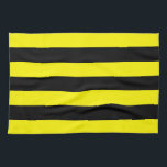 Gelbe und schwarze Streifen Geschirrtuch<br><div class="desc">Horizontales gelbes und schwarzes Streifen</div>
