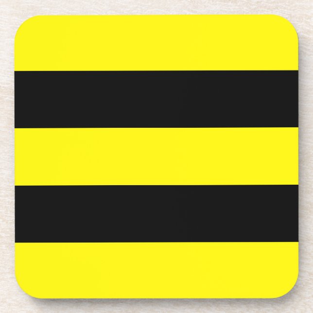 Gelbe und schwarze Streifen Getränkeuntersetzer (Vorderseite)