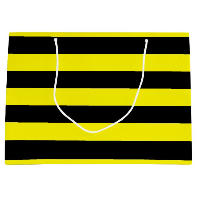 Gelbe und schwarze Streifen Große Geschenktüte (Vorderseite)
