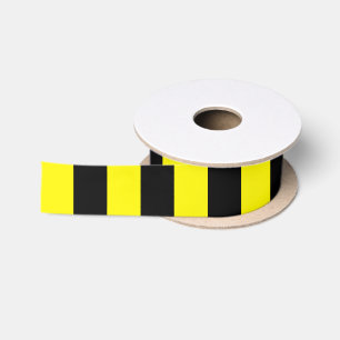 Gelbe und schwarze Streifen Satinband