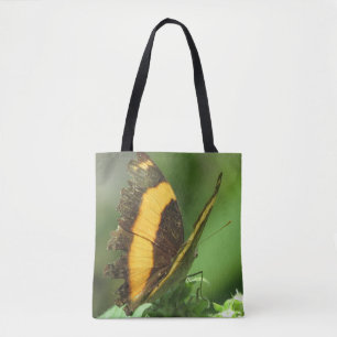 Gelbe und schwarze tropische Schmetterlingstasche Tasche