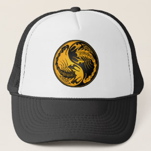 Gelbe und schwarze Yin Yang Skorpione Truckerkappe