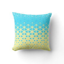 Gelbe und Sky Blue Geometric Stars und Schneeflock