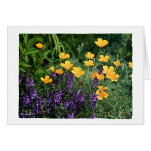 Gelbe und violette Blumen / Floral / Wasserfarben-