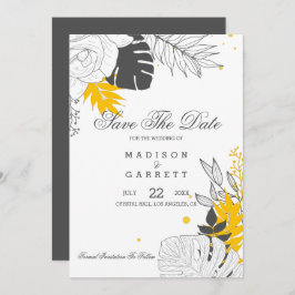 Gelbe und weiße Blätter Einladung