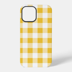 Gelbe und weiße Gingham-Buffalo-Karoedesign iPhone 12 Pro Hülle