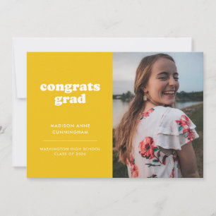 Gelbe und weiße Glückwünsche Grad Foto Abschluss Ankündigung