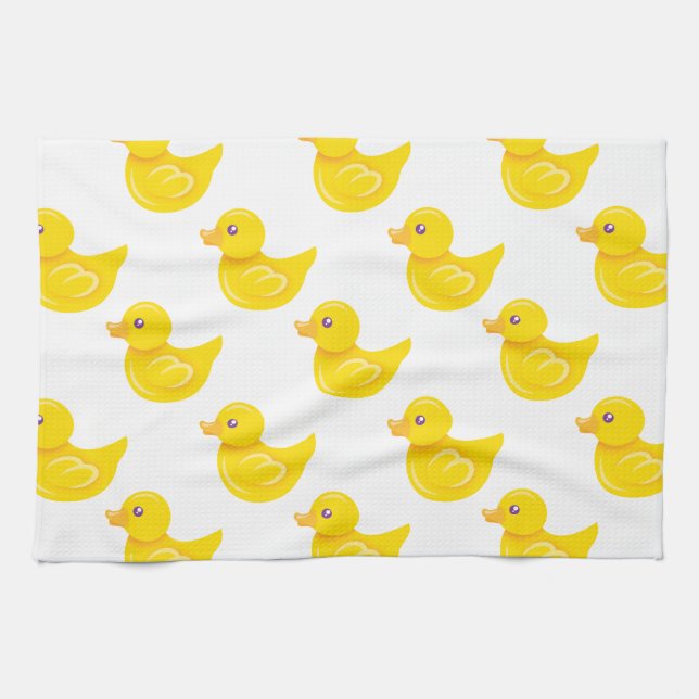 Gelbe und weiße Gummiente, Ducky Handtuch (Horizontal)