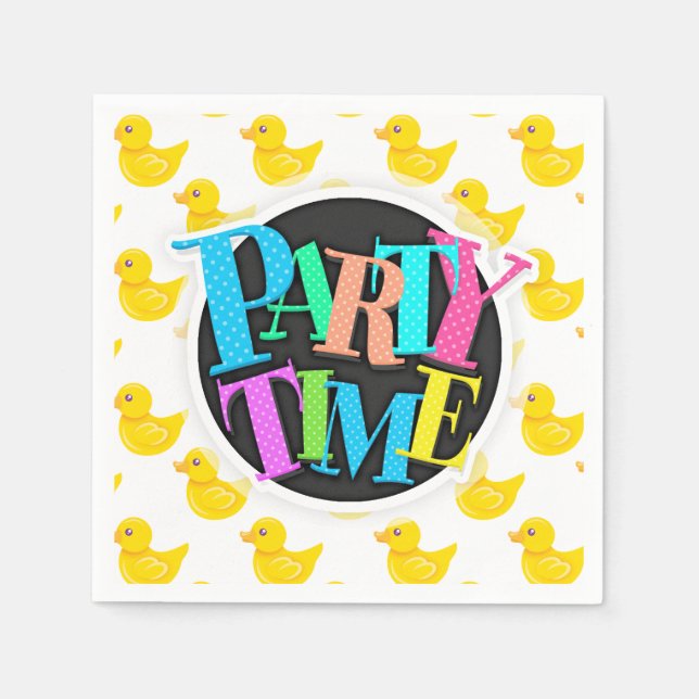 Gelbe und weiße Gummiente, Ducky Serviette (Vorderseite)