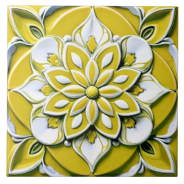 Gelbe und weiße Imitate Hilfe Blumenkohl Blume Fliese