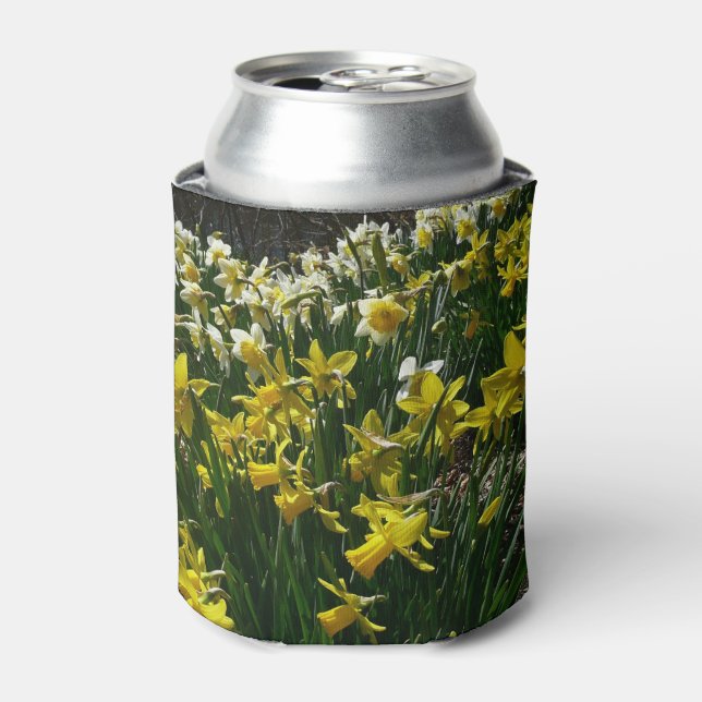 Gelbe und weiße Kleidung Frühlingsblumen Dosenkühler (Kanne Vorderseite)