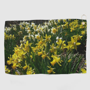 Gelbe und weiße Kleidung Frühlingsblumen Golfhandtuch