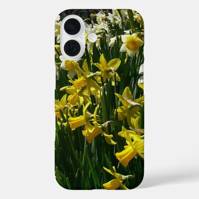 Gelbe und weiße Kleidung Frühlingsblumen iPhone 16 Hülle (Rückseite)