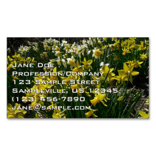 Gelbe und weiße Kleidung Frühlingsblumen Magnetische Visitenkarte