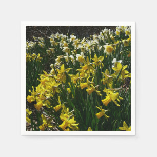 Gelbe und weiße Kleidung Frühlingsblumen Serviette