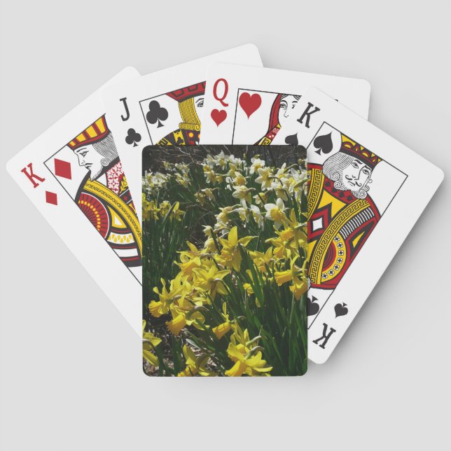 Gelbe und weiße Kleidung Frühlingsblumen Spielkarten (Rückseite)