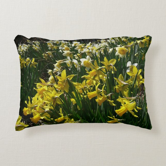 Gelbe und weiße Kleidung Frühlingsblumen Zierkissen (Vorderseite)