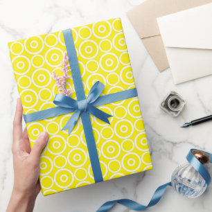 Gelbe und weiße Kreise Geschenkpapier