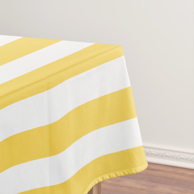 Gelbe und weiße Liegestühle Streifen Tischdecke (Beispiel)