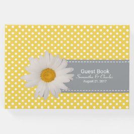 Gelbe und weiße Polka Dots Hochzeitengängerbuch Gästebuch