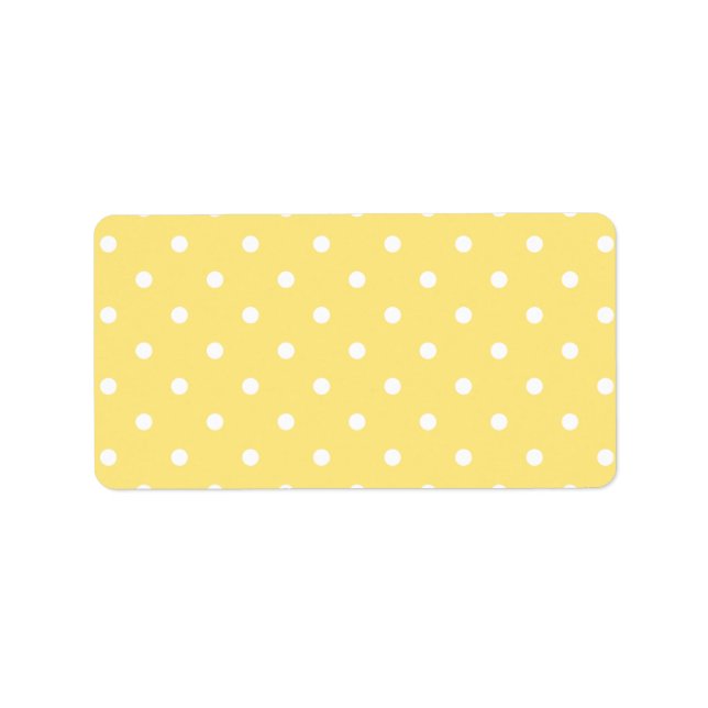 Gelbe und weiße Polka Dots Muster. Adressaufkleber (Vorne)