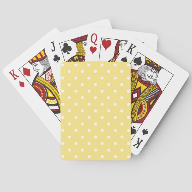 Gelbe und weiße Polka Dots Muster. Spielkarten (Rückseite)