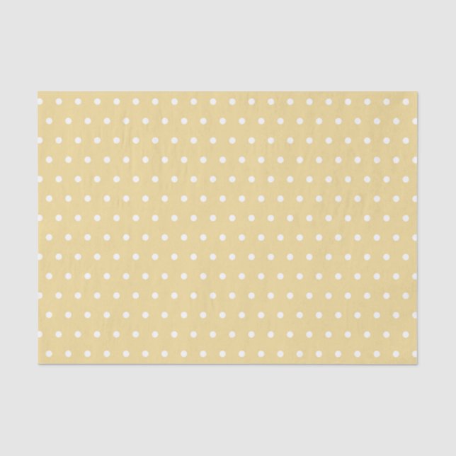 GELBE UND WEISSE POLKA-HUNDEN SEIDENPAPIER (Vorderseite)