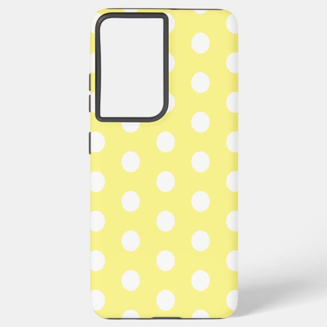Gelbe und weiße Polka-Punkte Samsung Galaxy Hülle (Rückseite)