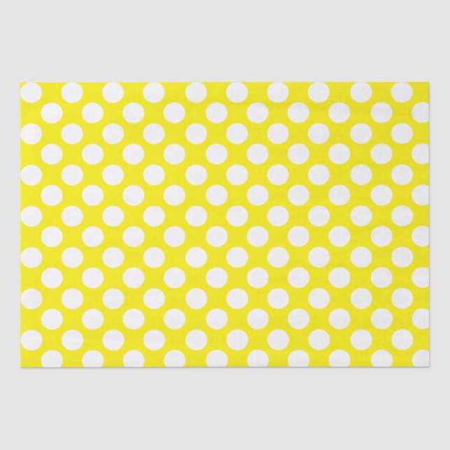 Gelbe und weiße Polka-Punkte Seidenpapier (Vorderseite)