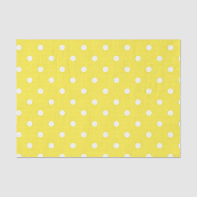 Gelbe und weiße Polka-Punkte Seidenpapier (Vorderseite)
