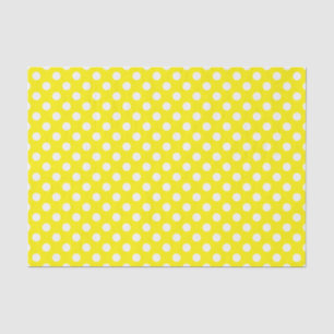 Gelbe und weiße Polka-Punkte Seidenpapier