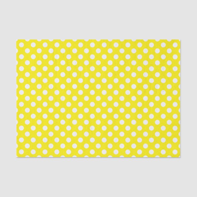 Gelbe und weiße Polka-Punkte Seidenpapier (Vorderseite)