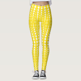 Gelbe und weiße Punkte-Leggings Leggings