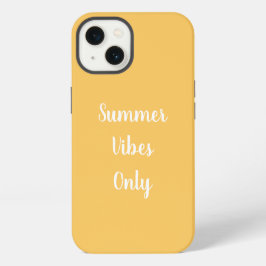 Gelbe und weiße Sommervibes nur Typografie iPhone Hülle