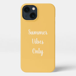 Gelbe und weiße Sommervibes nur Typografie iPhone Hülle