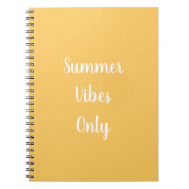 Gelbe und weiße Sommervibes nur Typografie Notizblock