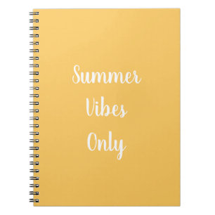 Gelbe und weiße Sommervibes nur Typografie Notizblock