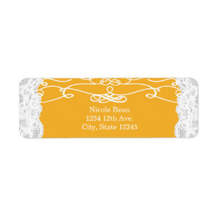 Gelbe und weiße Spitzen Elegante Hochzeitadressen-