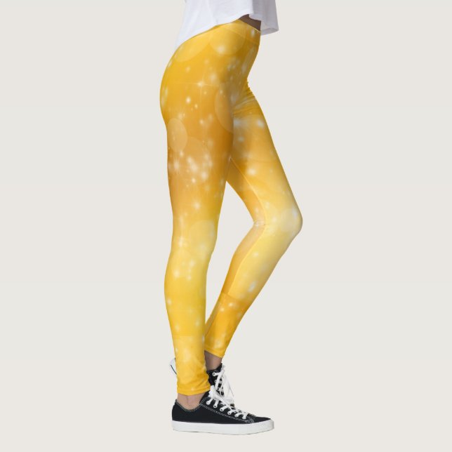 Gelbe und weiße Sterne zum Spaß Leggings (Rechts)