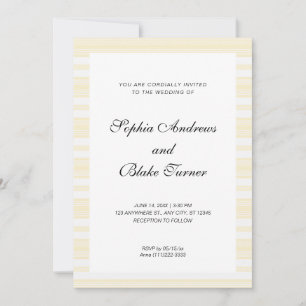 Gelbe und weiße Streifen Moderne Hochzeit Einladung