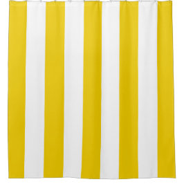 Gelbe und weiße vertikale Streifen Duschvorhang