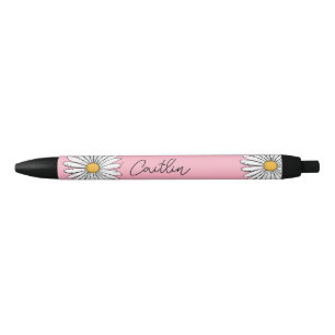 Gelbe und weiße weiße, weißliche Daisy mit benutze Kugelschreiber