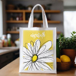 Gelbe und weiße weiße, weißliche Daisy mit benutze Wiederverwendbare Einkaufstasche<br><div class="desc">Ein Zen-und skurrile,  Hipster-Kunstwerk. Sie können einen Namen,  ein Monogramm oder einen anderen benutzerdefinierten Text hinzufügen. Wenn Sie die Kunst verschieben möchten,  klicken Sie auf die Schaltfläche Anpassen,  um Änderungen vorzunehmen.</div>