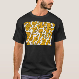 Gelbe und weiße Wirbel und Wellen. Abstraktes Patt T-Shirt