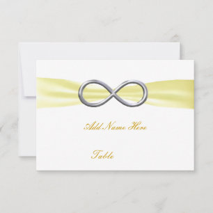 Gelbe Unendlichkeit Hochzeitstisch Platzkarte
