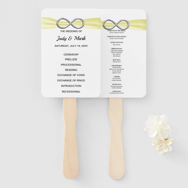 Gelbe Unendlichkeitspillover Fächer (Vorne und Hinten)