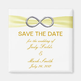 Gelbe Unendlichkeitssehen speichern Sie das Datums Magnet