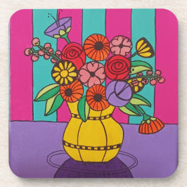 Gelbe Vase Getränkeuntersetzer