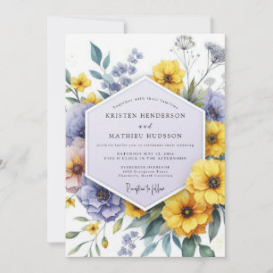 Gelbe Veilchen Botanische Whimsy-Hochzeit Einladung