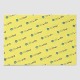 Gelbe Verpackung für das Logo für die Werbeaktion Seidenpapier